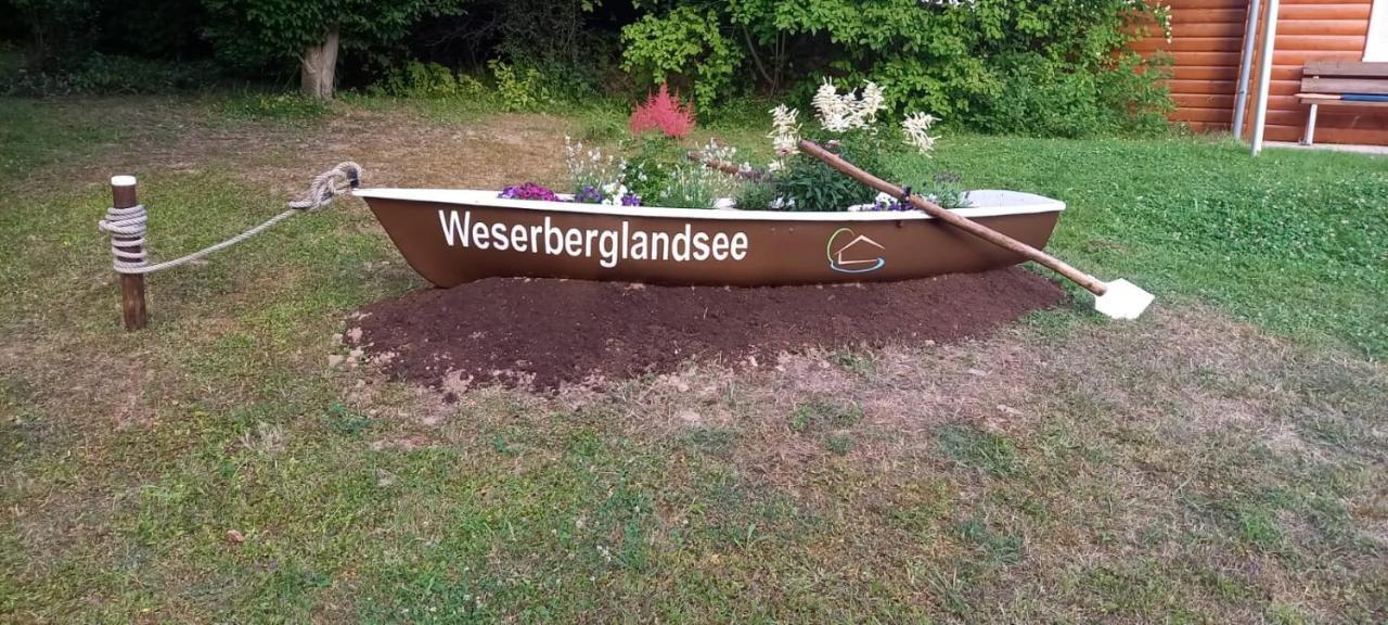 Ferienhaus Am Weserberglandsee Lauenforde Bagian luar foto